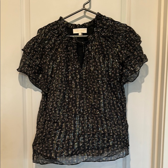 Black and White Patterned Blouse - Picture 1 of 5
